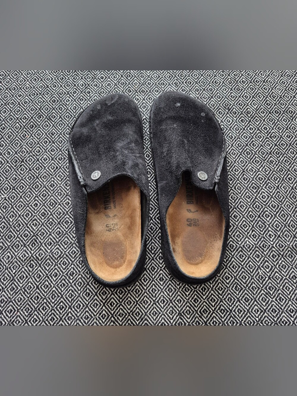 Birkenstock Zermatt Black Suede Mules / Slippers Size 9 (40) - Picture 7 of 11
